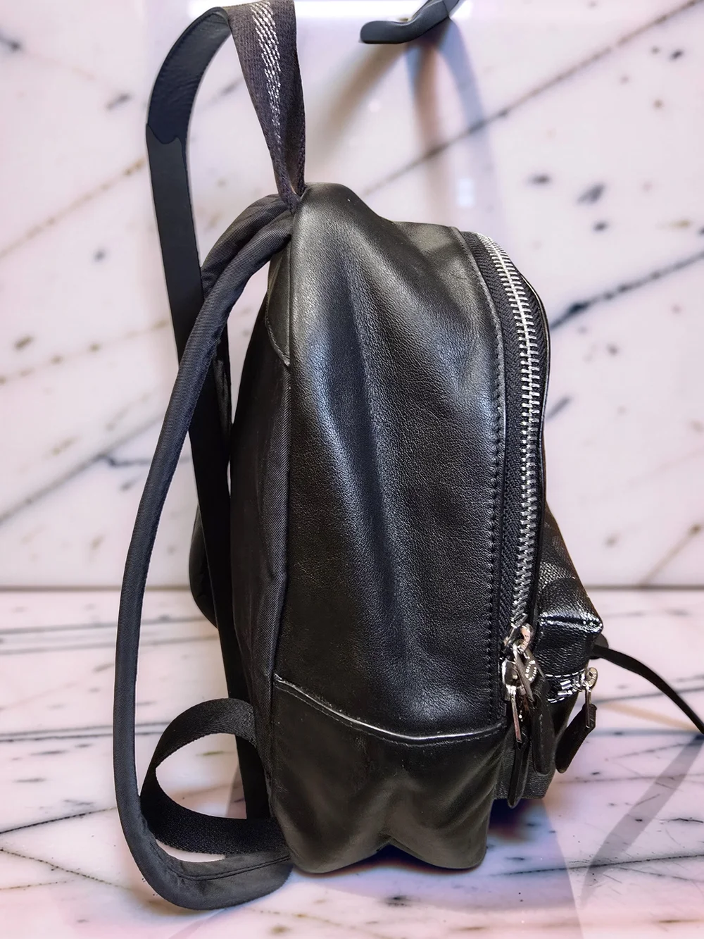 Coach Mini Charlie Backpack in Signature Metallic Canvas